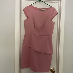Halston Heritage Peplum dress in Dusty Rose